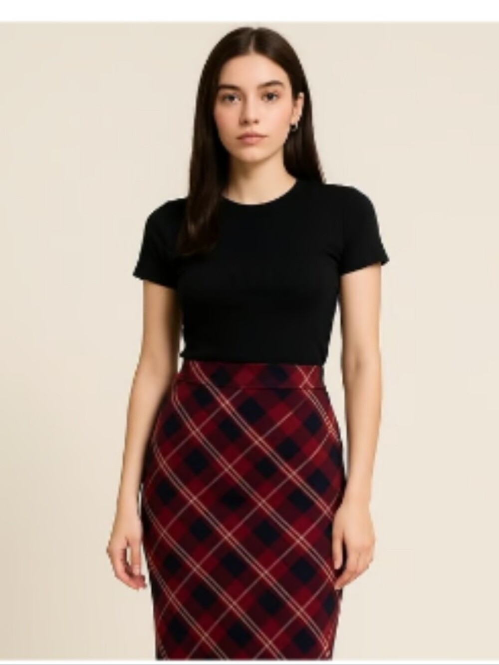 Free People Bonnie Skirt Plaid Tartan Pencil Goth Preppy Size 6